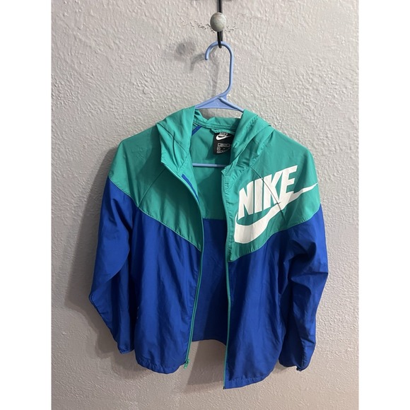Nike Youth Windrunner Jacket Full Zip Hoodie Pockets Loose Fit Size XL Logo - Picture 1 of 6